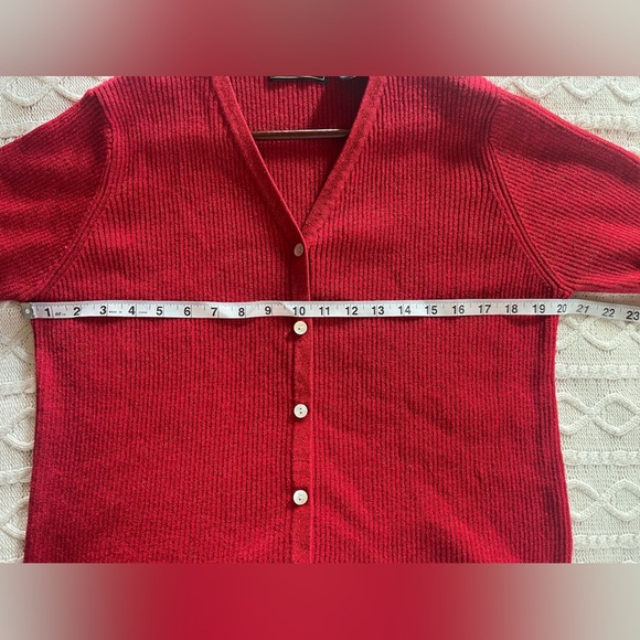 Laura Scott Rich Metallic Red Ribbed Button Down Sweater Women’s Size XL - Picture 13 of 13